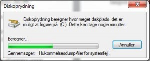 diskoprydning Disk cleanup